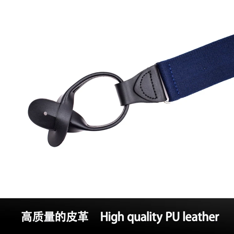 Buttons Suspenders Man's Braces Unisex PU Leather Suspenders New Y-Back Ligas Tirantes 3.5*120cm 7 Colors