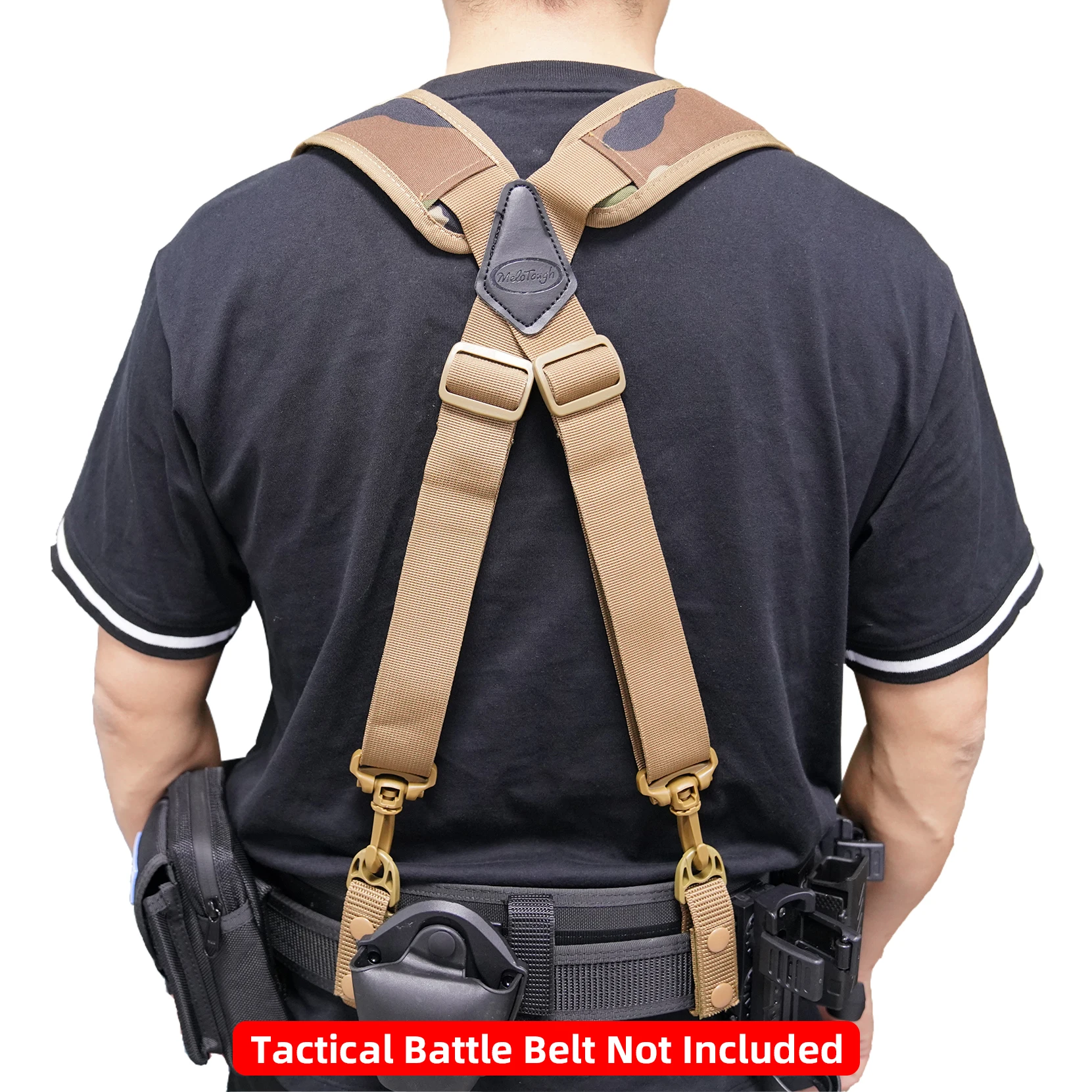 Tactical Suspender Pants Police Duty Adjustable Padded Military Braces
