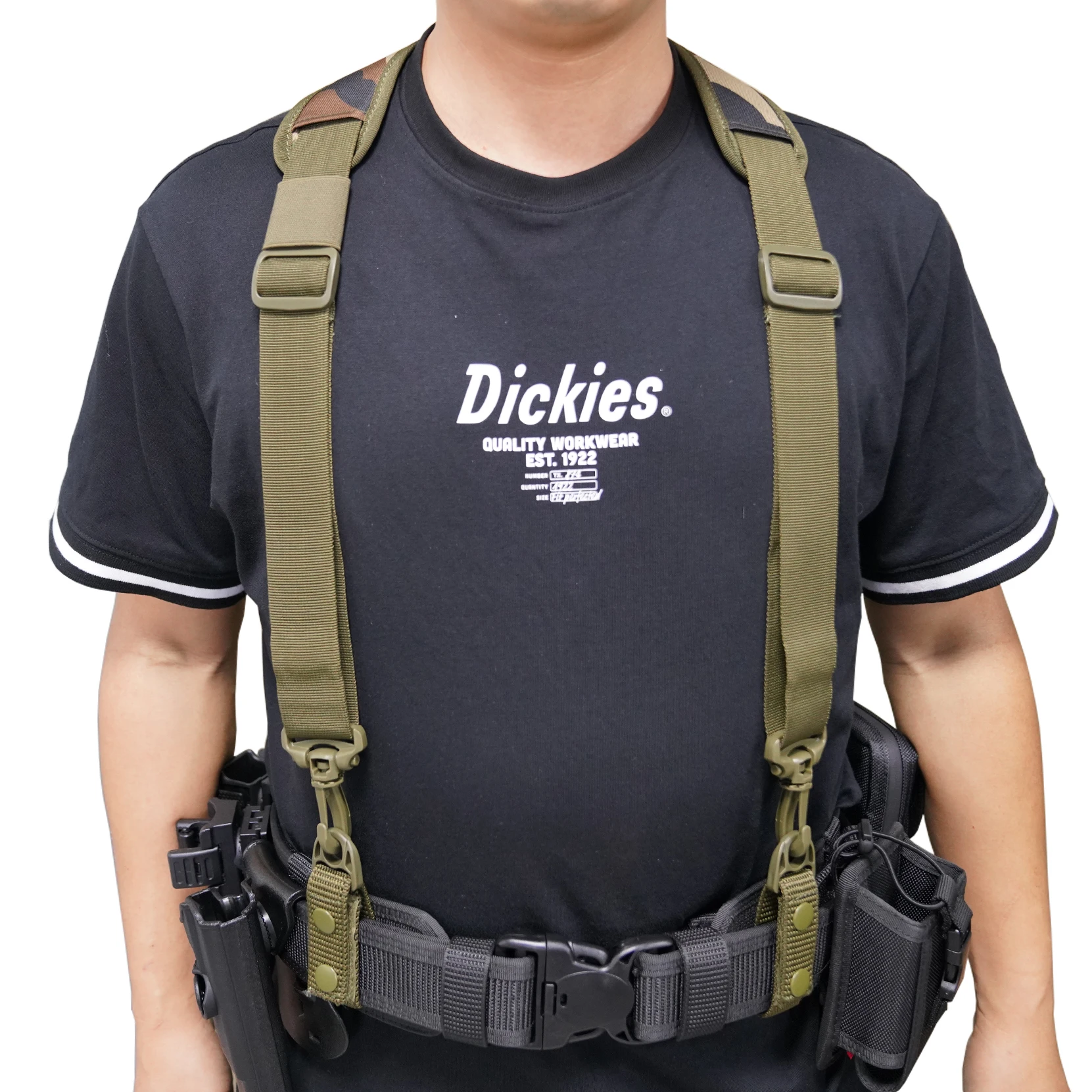 Tactical Suspender Pants Police Duty Adjustable Padded Military Braces