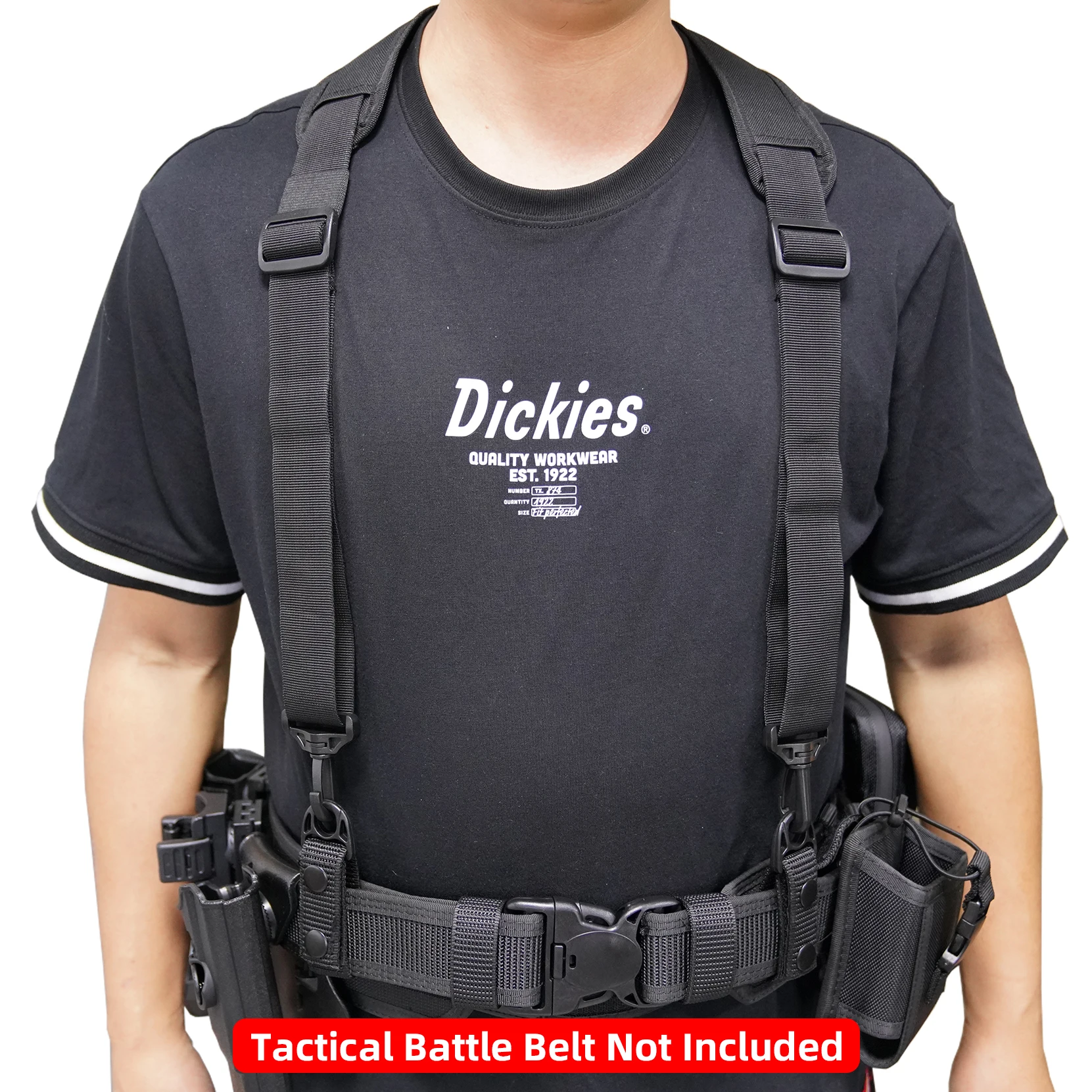 Tactical Suspender Pants Police Duty Adjustable Padded Military Braces