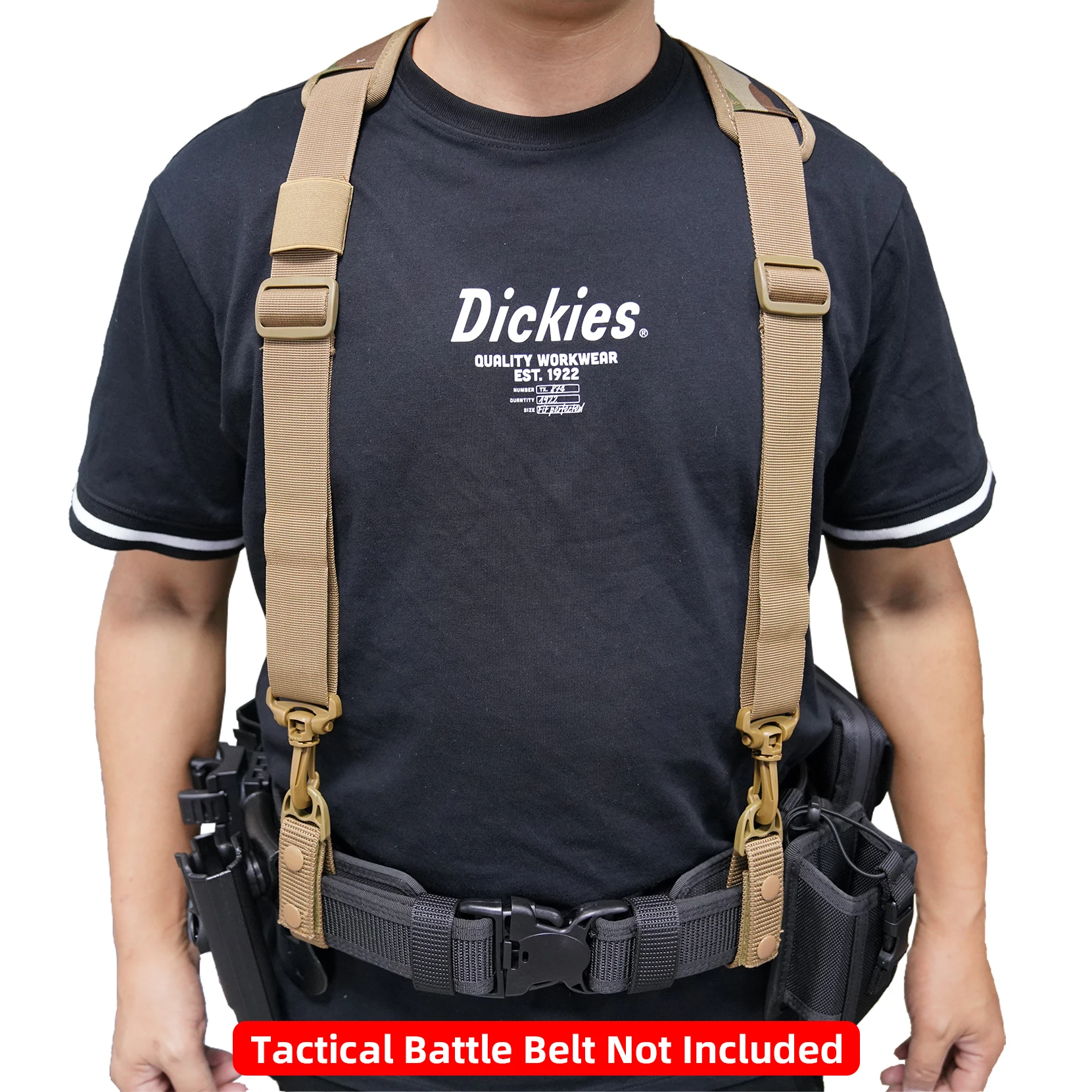 Tactical Suspender Pants Police Duty Adjustable Padded Military Braces