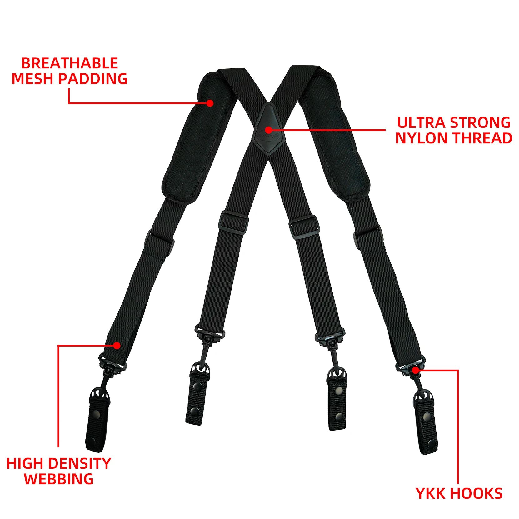 Tactical Suspender Pants Police Duty Adjustable Padded Military Braces