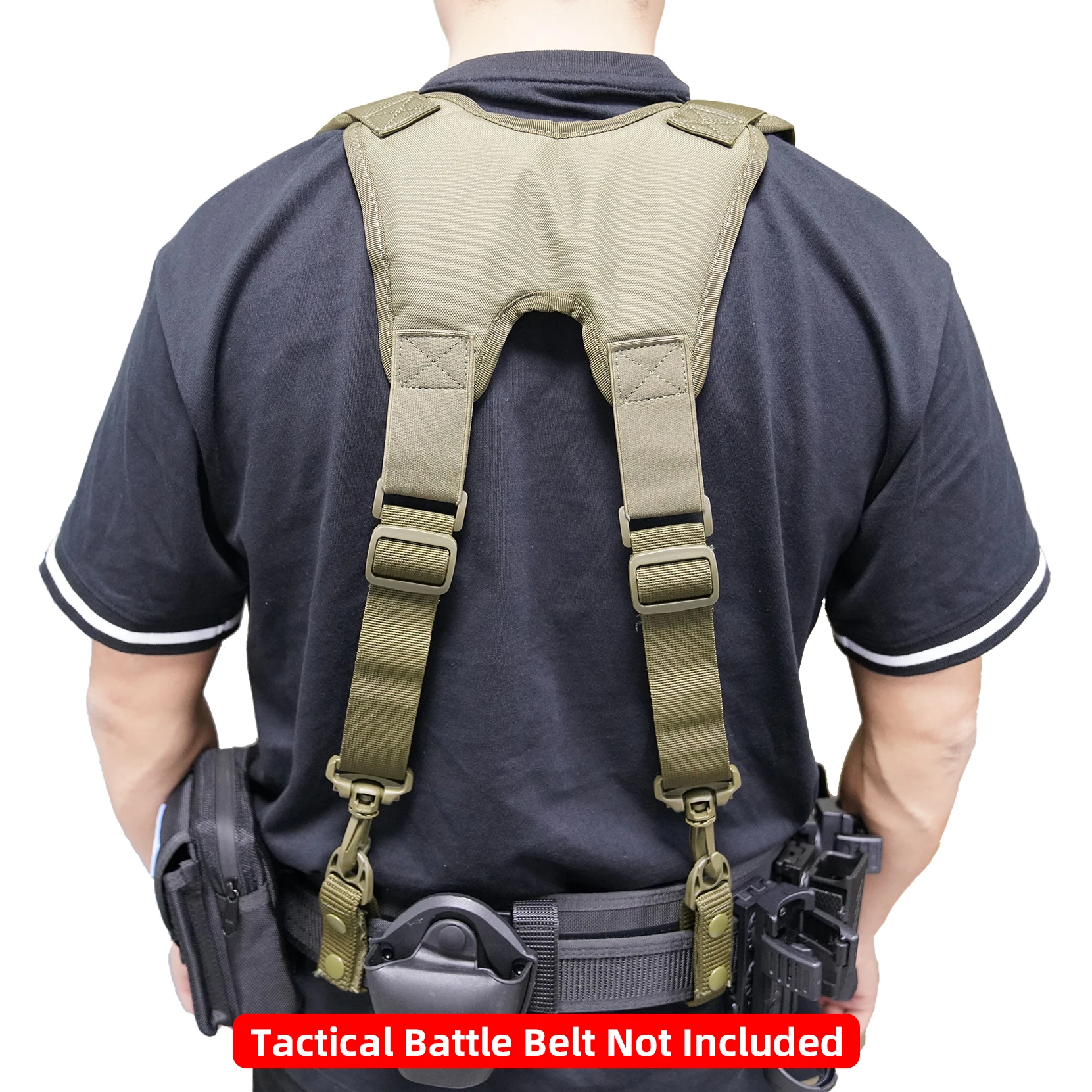 Tactical Tool Belt Suspenders 1.5 Inch Black Police Outdoor Combat Harness