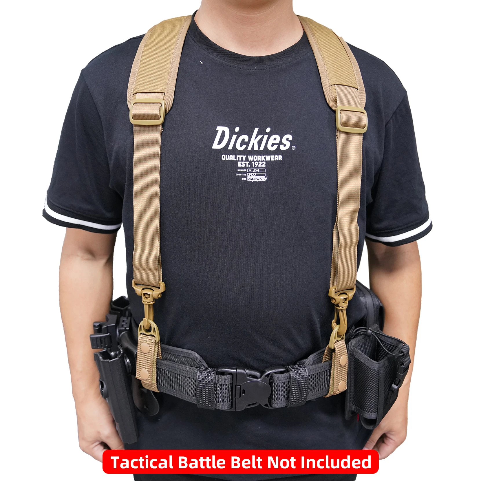 Tactical Tool Belt Suspenders 1.5 Inch Black Police Outdoor Combat Harness