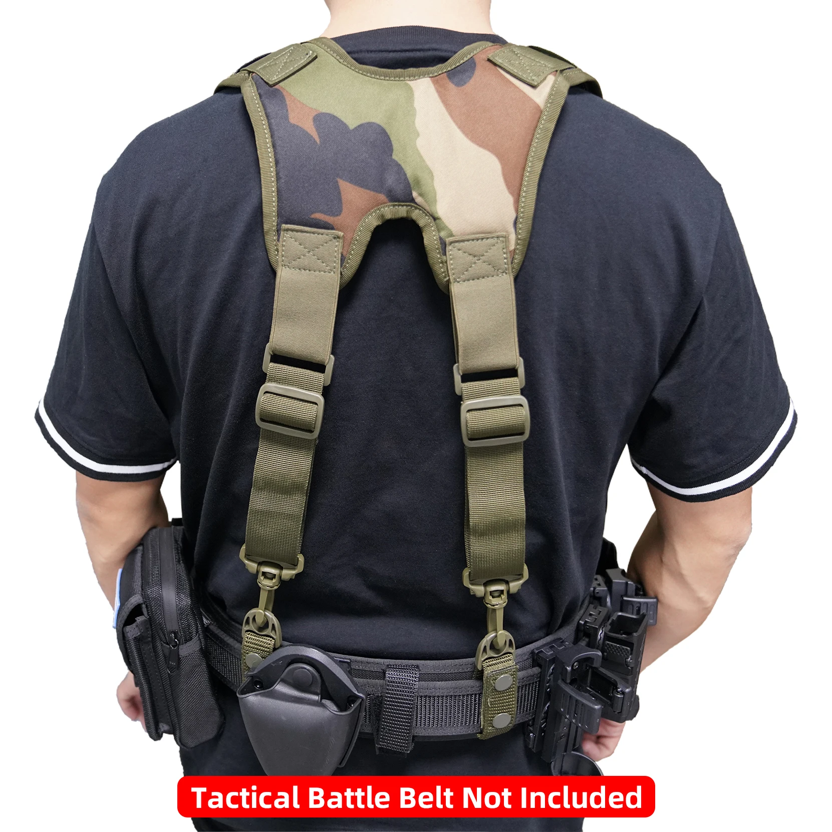 Tactical Tool Belt Suspenders 1.5 Inch Black Police Outdoor Combat Harness