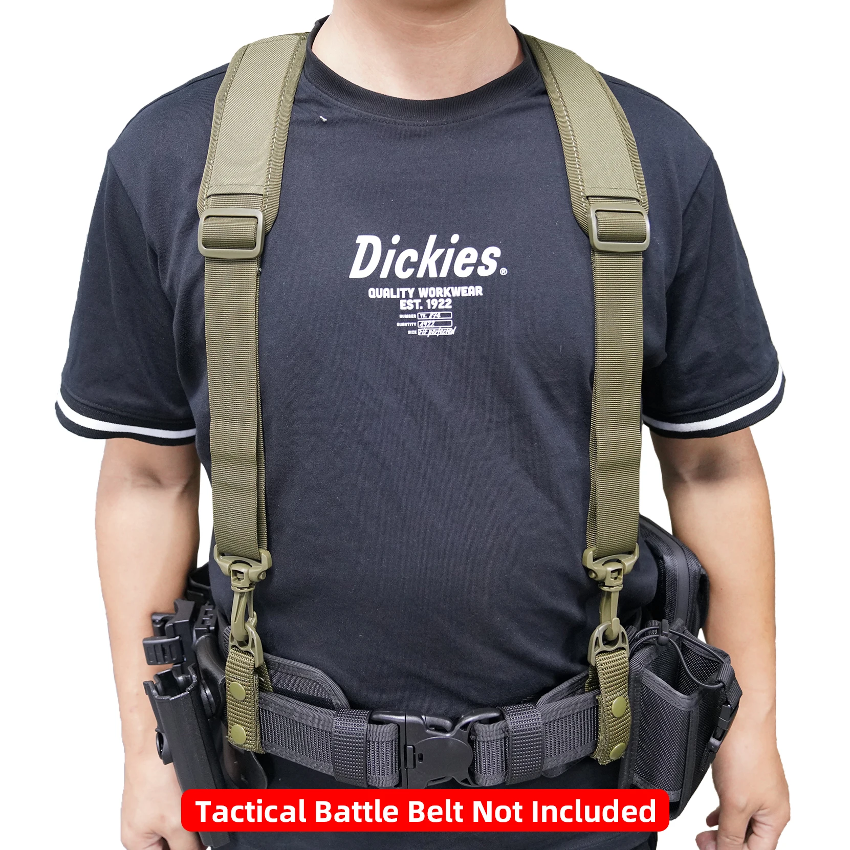 Tactical Tool Belt Suspenders 1.5 Inch Black Police Outdoor Combat Harness
