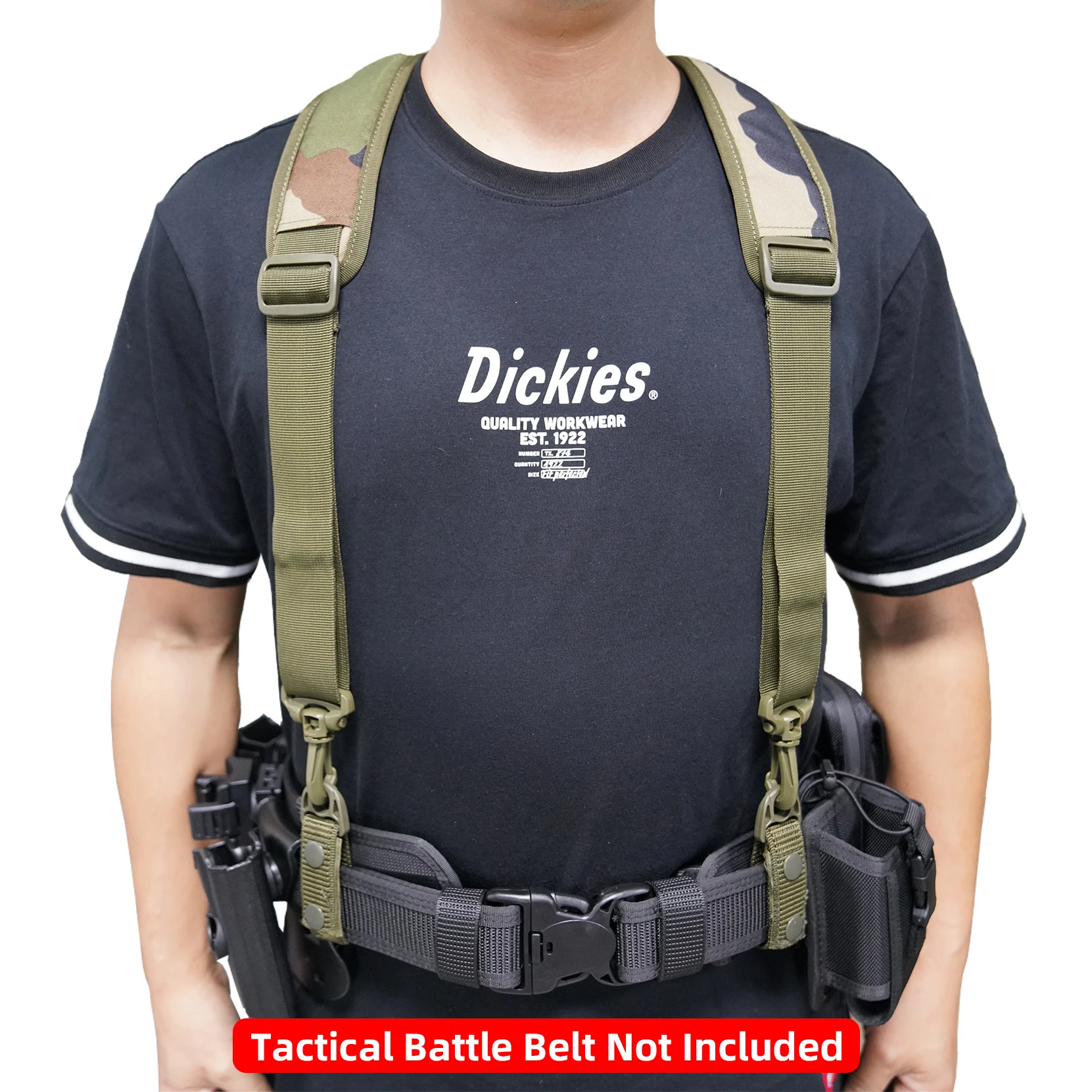 Tactical Tool Belt Suspenders 1.5 Inch Black Police Outdoor Combat Harness