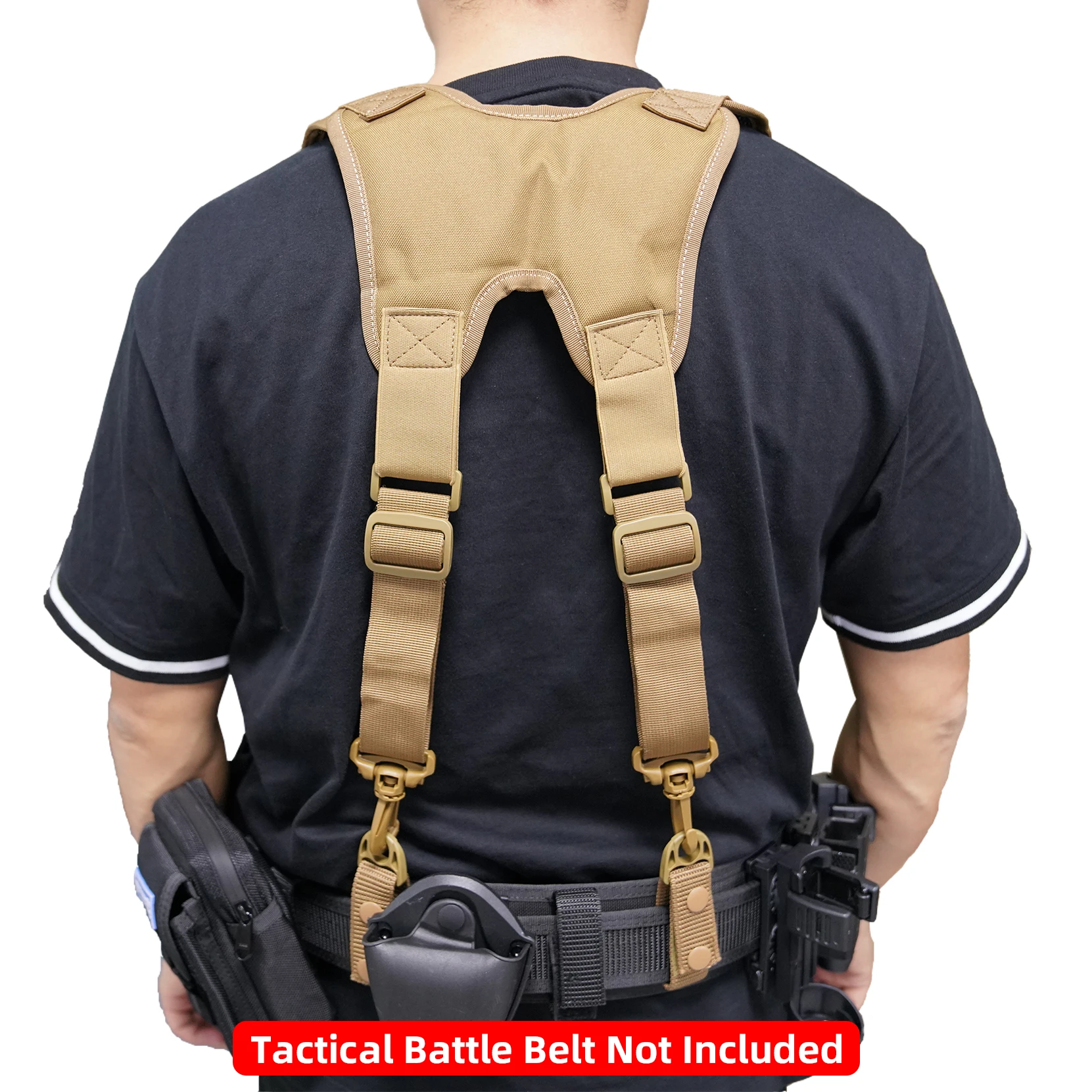 Tactical Tool Belt Suspenders 1.5 Inch Black Police Outdoor Combat Harness