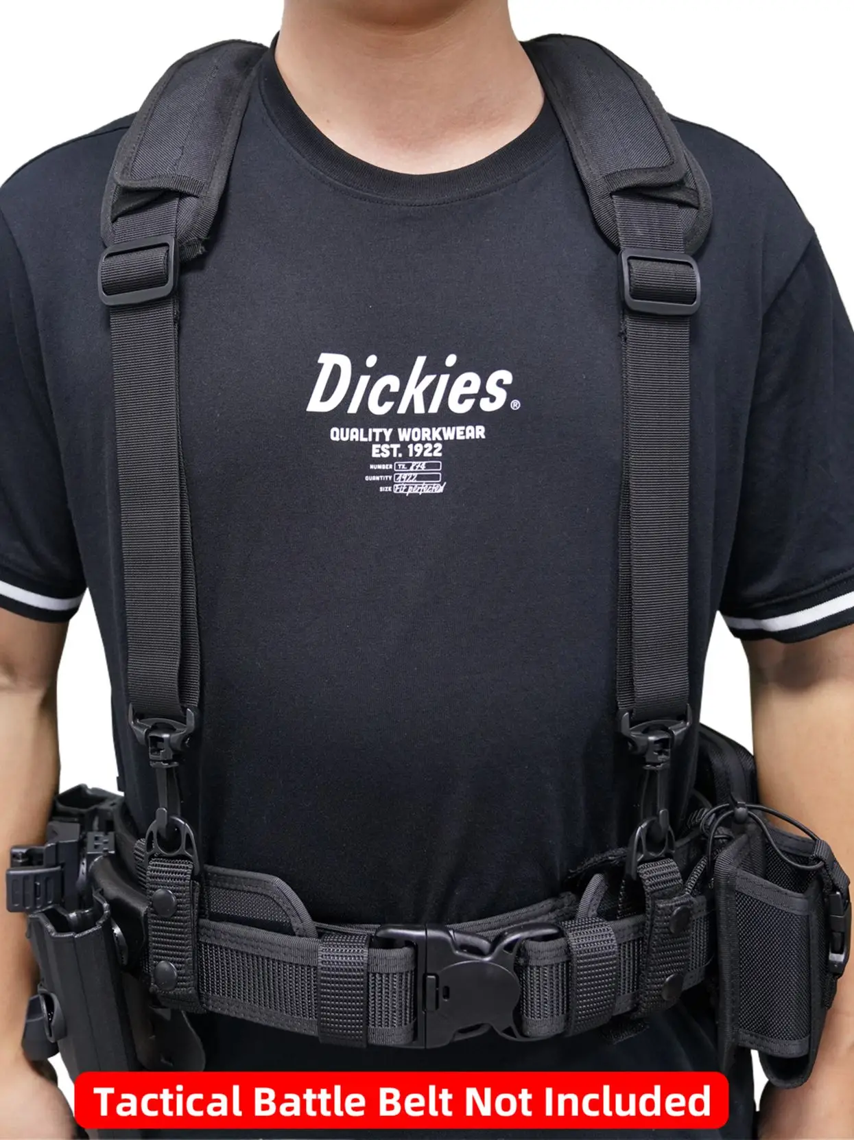 Tactical Tool Belt Suspenders 1.5 Inch Black Police Outdoor Combat Harness