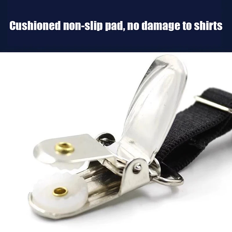 2PCS Men Shirt Stay Belt With Non-slip Locking Clips Gentleman Leg Thigh Suspender Garters Strap Elastic UniformShirt Braces