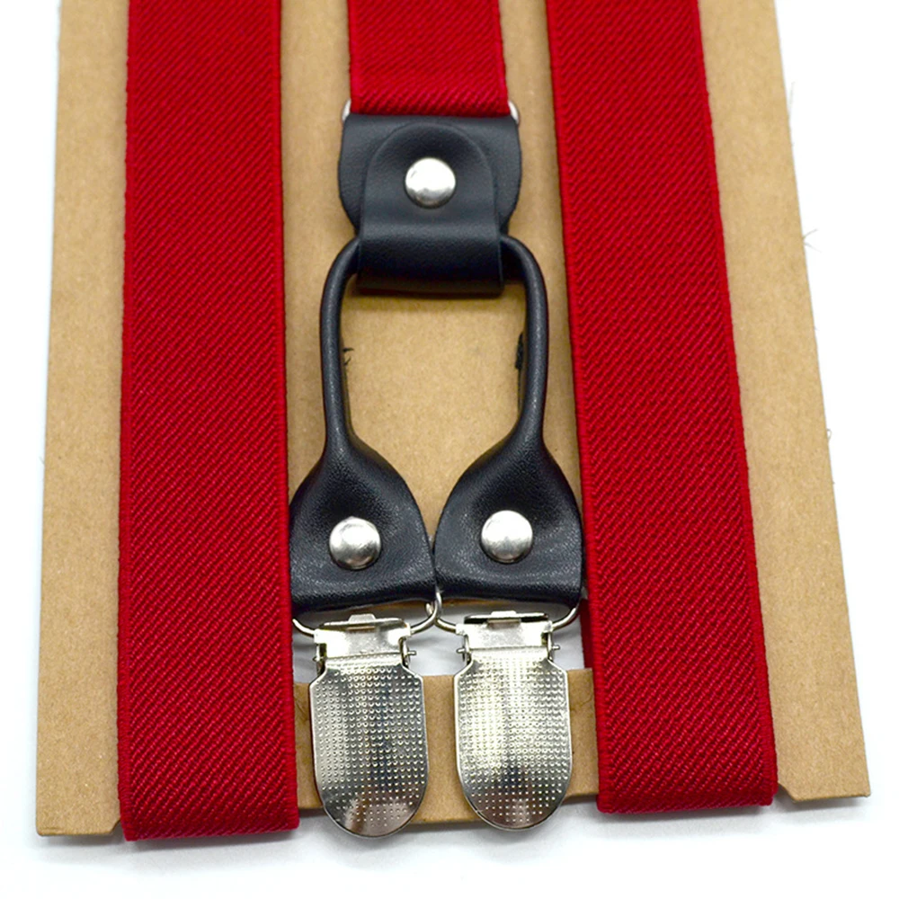 Unisex Men/Women 4 Clips On Y-Back Elastic Suspenders Straps Adjustable Shoulder Strap 2.5cm Super Tight Male Suspender Strap