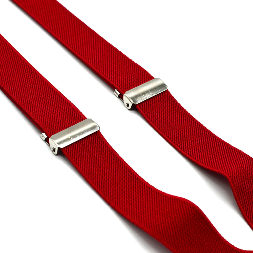 Unisex Men/Women 4 Clips On Y-Back Elastic Suspenders Straps Adjustable Shoulder Strap 2.5cm Super Tight Male Suspender Strap