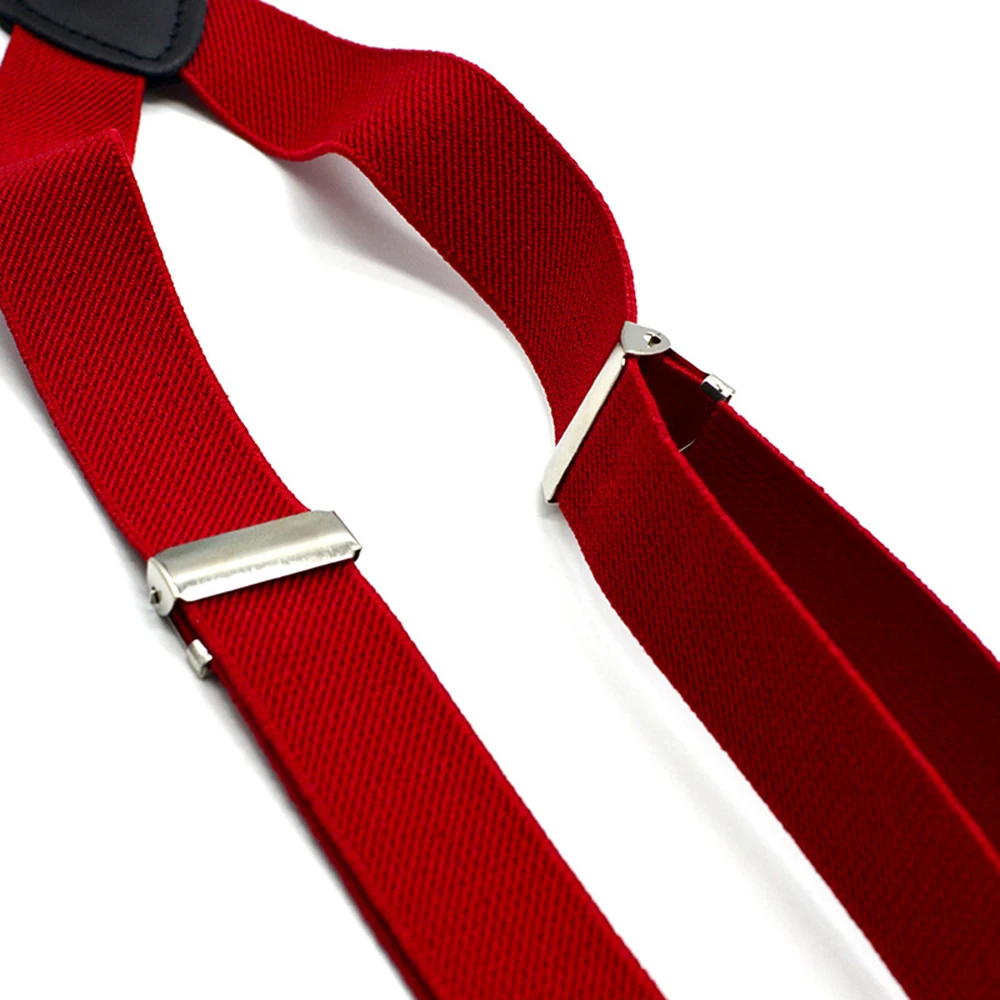 Unisex Men/Women 4 Clips On Y-Back Elastic Suspenders Straps Adjustable Shoulder Strap 2.5cm Super Tight Male Suspender Strap