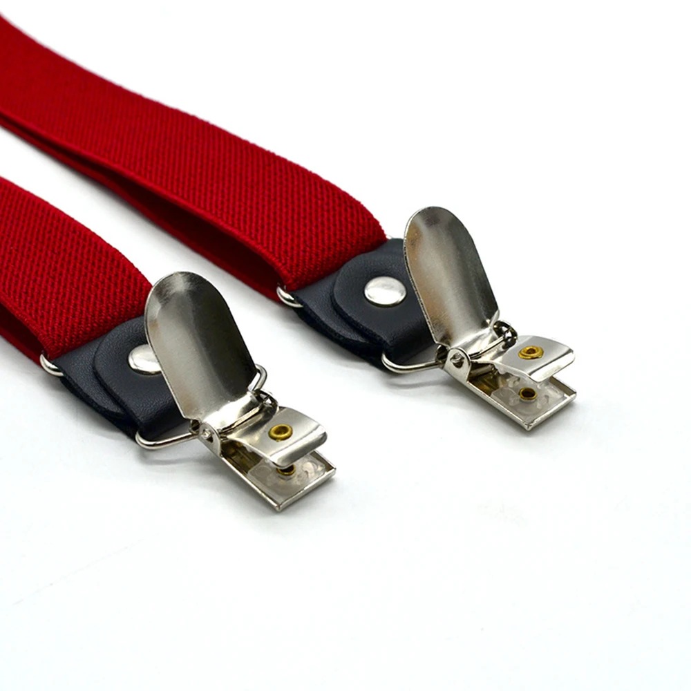 Unisex Men/Women 4 Clips On Y-Back Elastic Suspenders Straps Adjustable Shoulder Strap 2.5cm Super Tight Male Suspender Strap