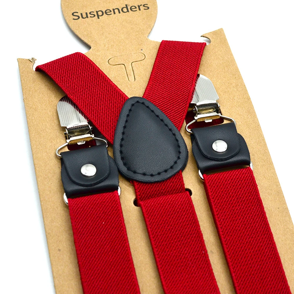 Unisex Men/Women 4 Clips On Y-Back Elastic Suspenders Straps Adjustable Shoulder Strap 2.5cm Super Tight Male Suspender Strap
