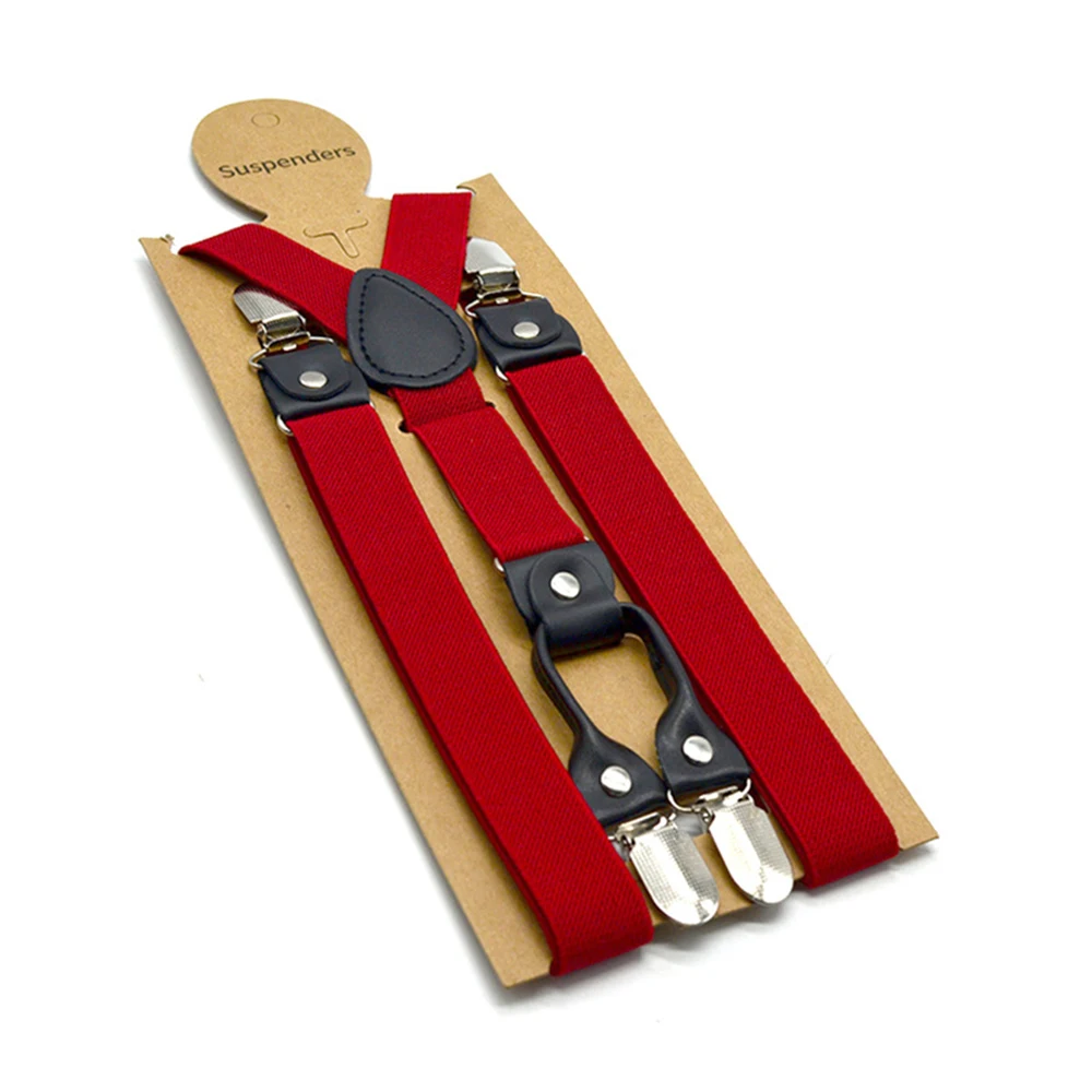 Unisex Men/Women 4 Clips On Y-Back Elastic Suspenders Straps Adjustable Shoulder Strap 2.5cm Super Tight Male Suspender Strap
