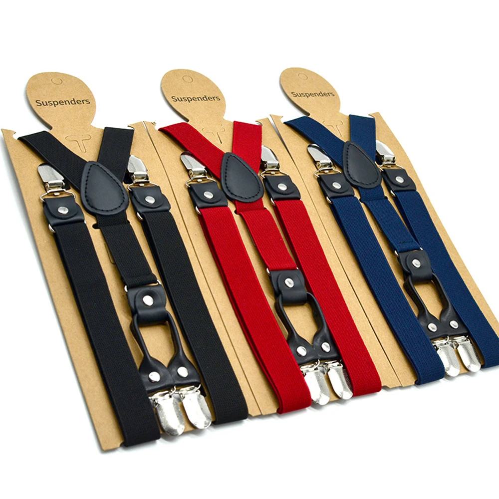 Unisex Men/Women 4 Clips On Y-Back Elastic Suspenders Straps Adjustable Shoulder Strap 2.5cm Super Tight Male Suspender Strap
