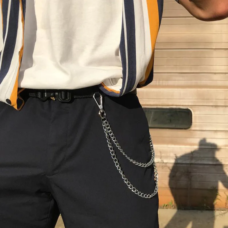 IEFB pants Waist chain New fashion men's jeans chains punk Hip Hop Versatile women men clothing decoration 9W489