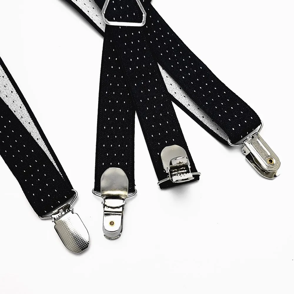 2.5CM Wide X Back Unisex Dot Suspenders Men Women Adjustable Elastic Tirantes Hombre Kids Children Pants Holder Wedding Wear