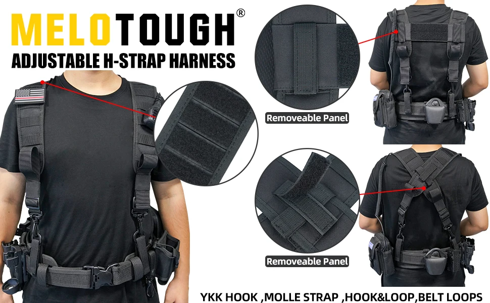 MELOTOUGH Tactical Suspenders for Duty Military Belt Harness Police Suspenders Law Enforcement Belt (Belt Not Include)