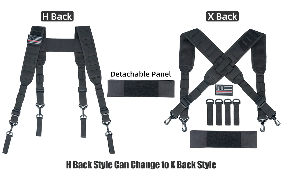 MELOTOUGH Tactical Suspenders for Duty Military Belt Harness Police Suspenders Law Enforcement Belt (Belt Not Include)