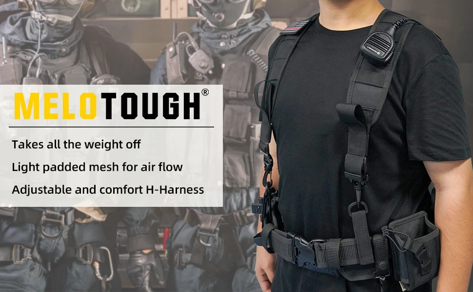MELOTOUGH Tactical Suspenders for Duty Military Belt Harness Police Suspenders Law Enforcement Belt (Belt Not Include)