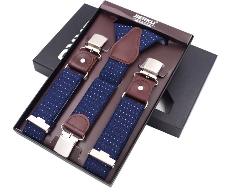 New Man's Suspenders 3 Clips Leather Braces Casual Suspensorios Trousers Strap 3.5*120cm Gift For Dad High Quality Tirantes