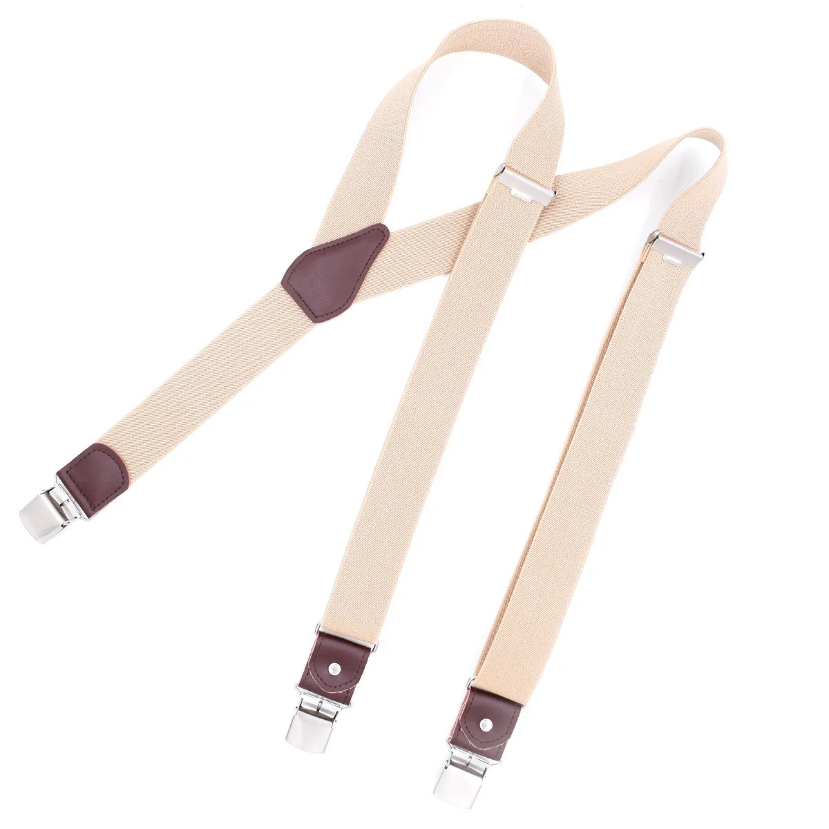 New Man's Suspenders 3 Clips Leather Braces Casual Suspensorios Trousers Strap 3.5*120cm Gift For Dad High Quality Tirantes