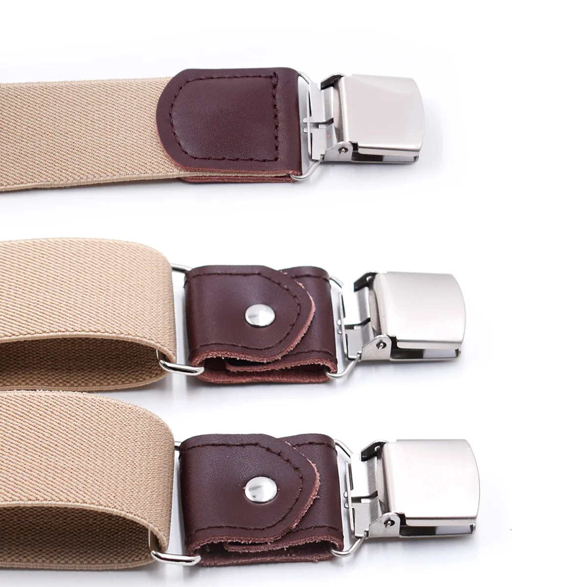 New Man's Suspenders 3 Clips Leather Braces Casual Suspensorios Trousers Strap 3.5*120cm Gift For Dad High Quality Tirantes