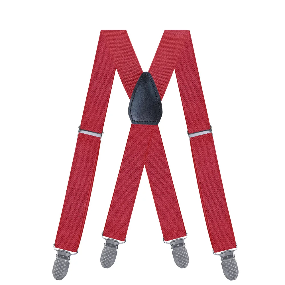 Suspenders for Men Women Fashion 2.5cm X-Back 4 Clips Adjustable Elastic Shirt Trouser Braces Strap Belts Gifts for Dad Husband