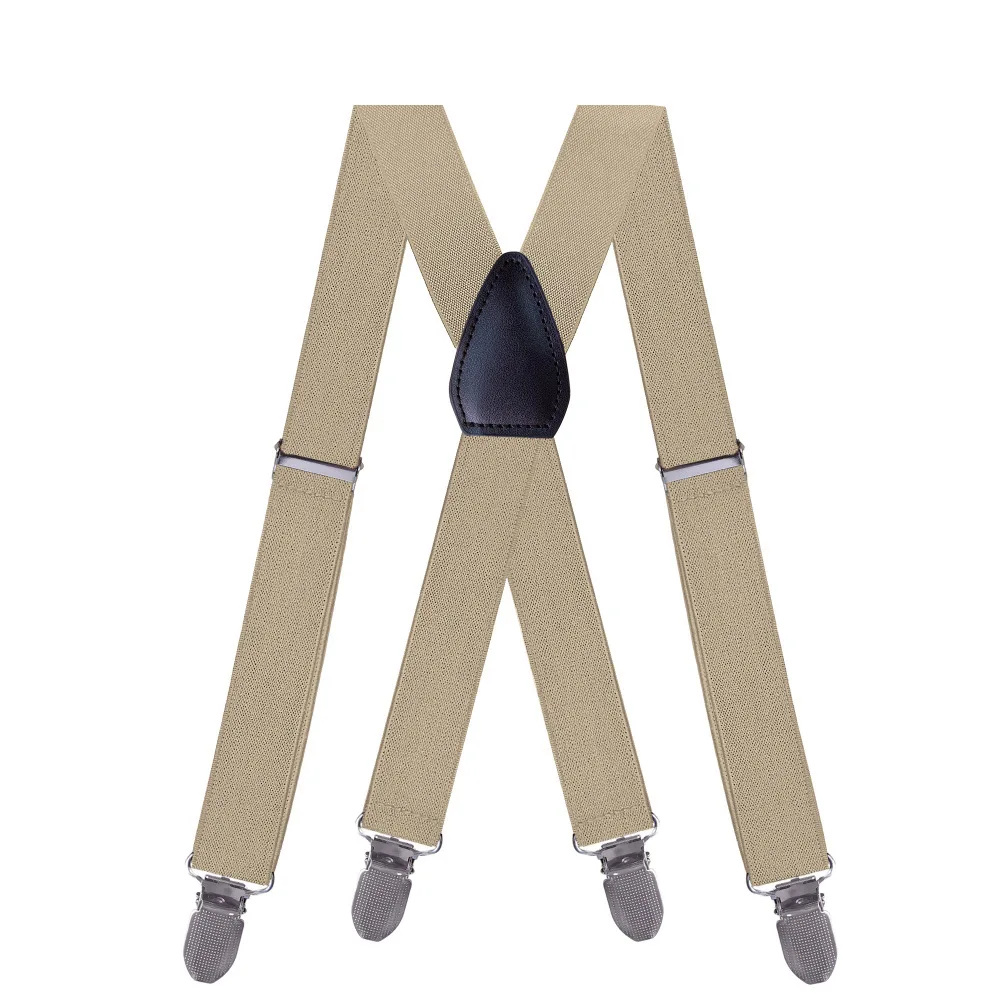 Suspenders for Men Women Fashion 2.5cm X-Back 4 Clips Adjustable Elastic Shirt Trouser Braces Strap Belts Gifts for Dad Husband