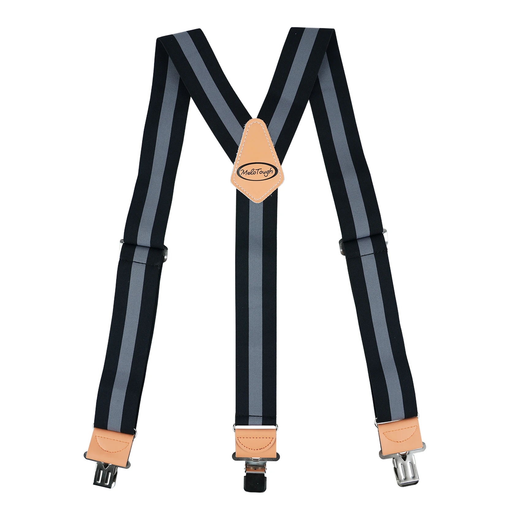 Melo Tough Y Back Suspenders Airport Friendly Suspenders,NO Buzz With Plastic Clip 2 Inch Fully Elastic Braces