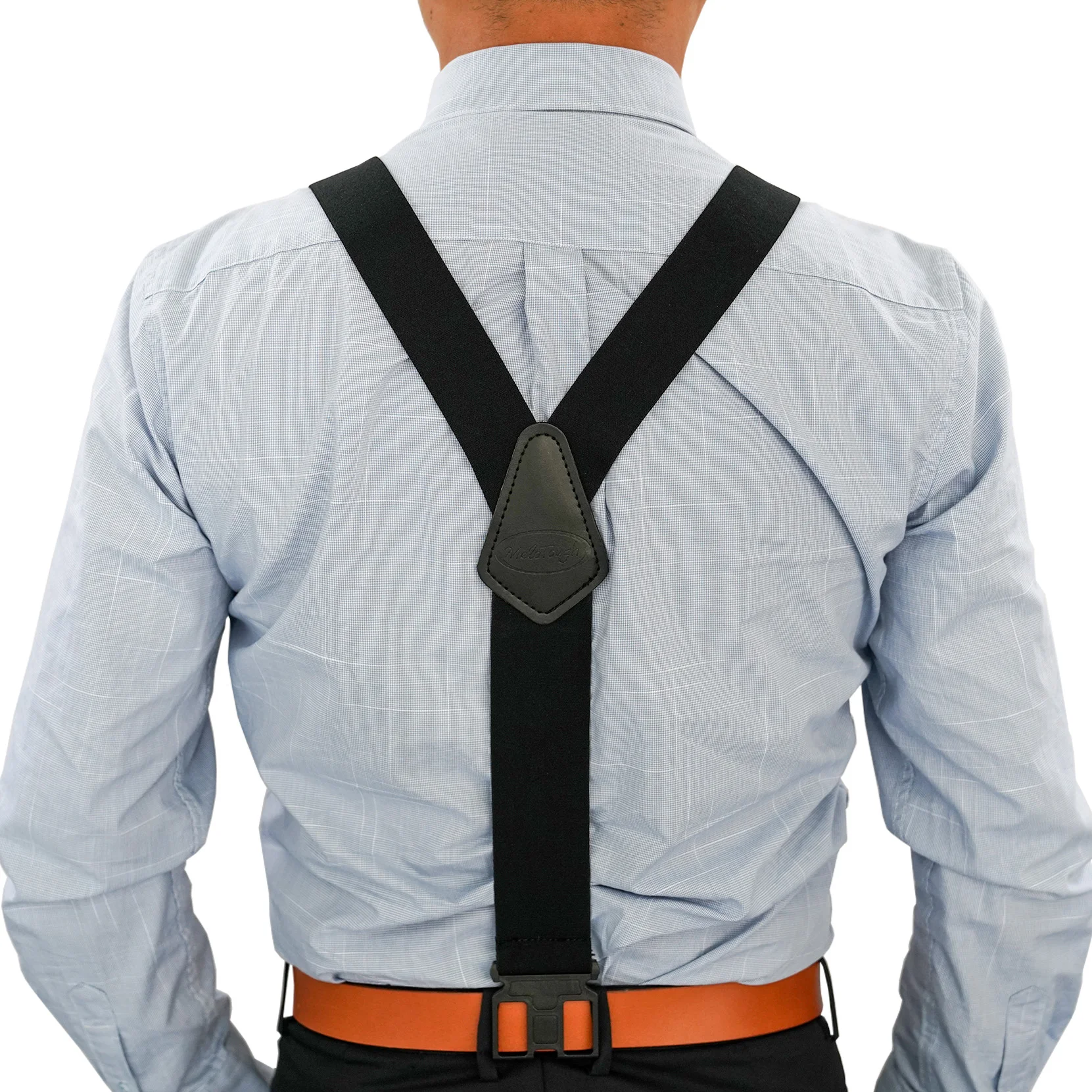 Melo Tough Y Back Suspenders Airport Friendly Suspenders,NO Buzz With Plastic Clip 2 Inch Fully Elastic Braces