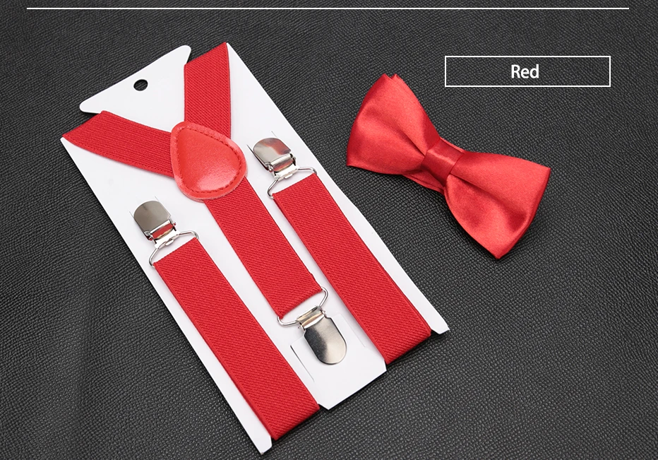 Kids Suspenders with Bowtie Fashion Children Bow Tie Set Boys Braces Girls Adjustable Suspenders Baby Wedding Ties Accessories