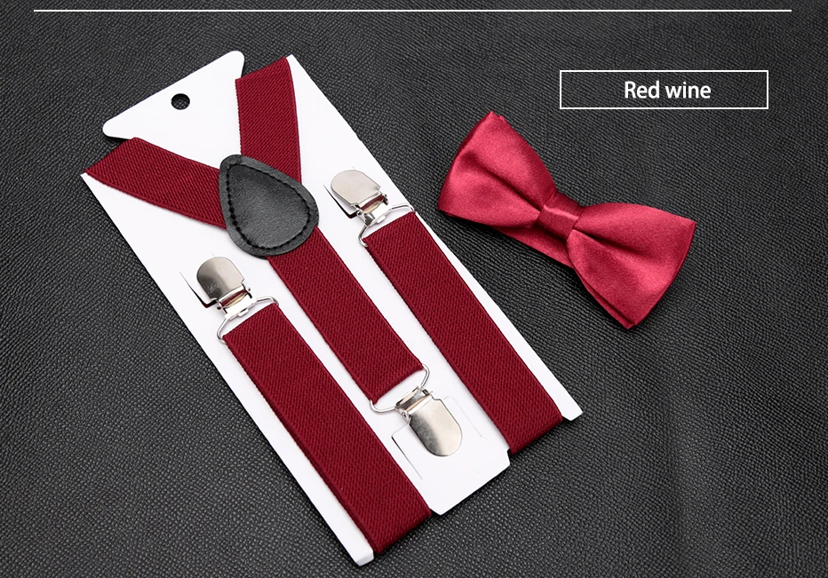 Kids Suspenders with Bowtie Fashion Children Bow Tie Set Boys Braces Girls Adjustable Suspenders Baby Wedding Ties Accessories