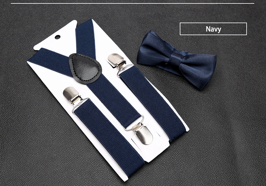 Kids Suspenders with Bowtie Fashion Children Bow Tie Set Boys Braces Girls Adjustable Suspenders Baby Wedding Ties Accessories