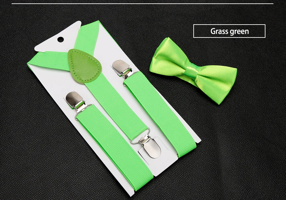 Kids Suspenders with Bowtie Fashion Children Bow Tie Set Boys Braces Girls Adjustable Suspenders Baby Wedding Ties Accessories
