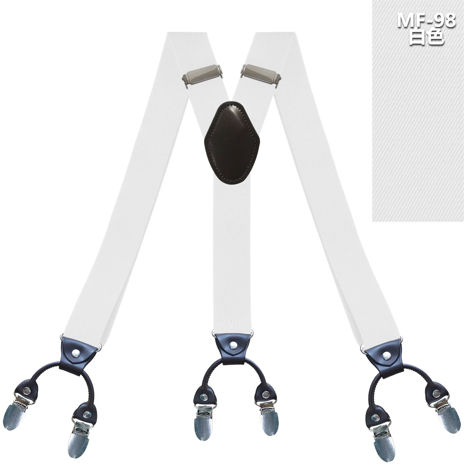 Fashion Suspenders Leather 6clips Braces Male Vintage Casual Suspensorio Tirante Trousers Strap Father/Husband's Gift 3.5*120cm
