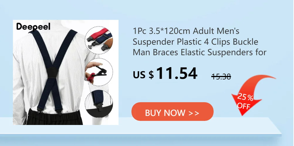 1Pc Adult Suspenders for Men 35mm Wide 6 Holes Button Elastic Strap Man Braces Suit Pants Jockstrap Men's Harness Accessories