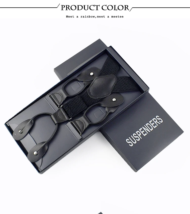 1Pc Adult Suspenders for Men 35mm Wide 6 Holes Button Elastic Strap Man Braces Suit Pants Jockstrap Men's Harness Accessories