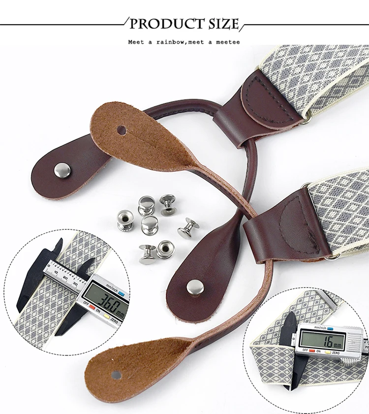 1Pc Adult Suspenders for Men 35mm Wide 6 Holes Button Elastic Strap Man Braces Suit Pants Jockstrap Men's Harness Accessories