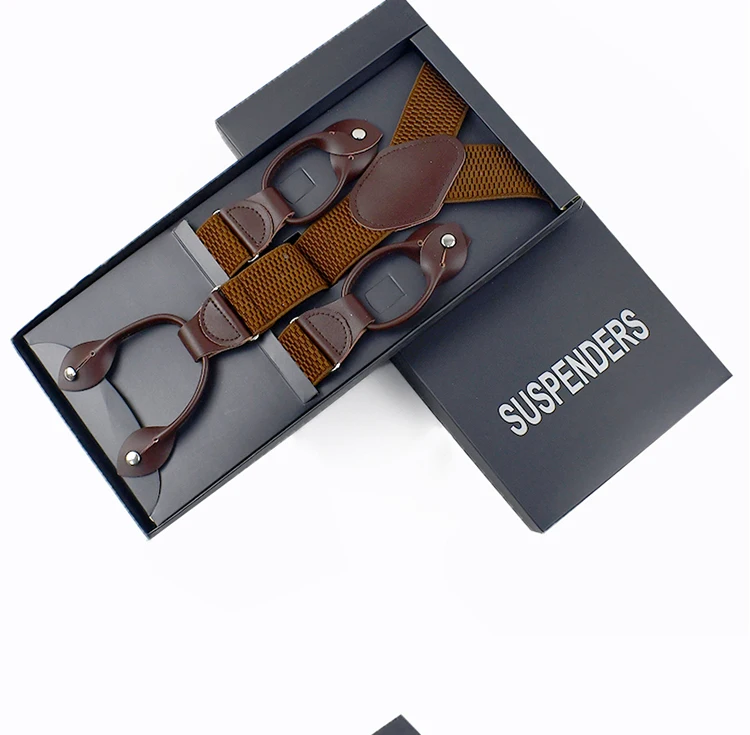 1Pc Adult Suspenders for Men 35mm Wide 6 Holes Button Elastic Strap Man Braces Suit Pants Jockstrap Men's Harness Accessories