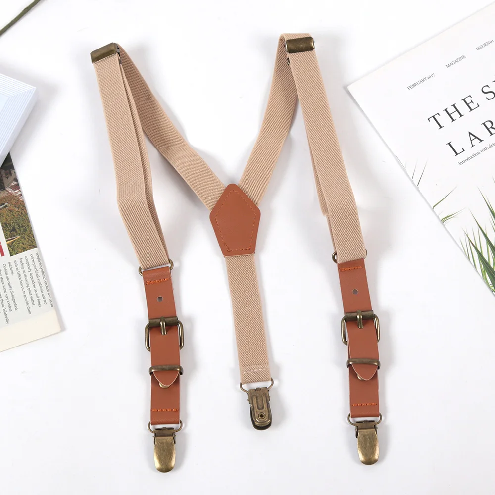 New Casual Kids Elastic Suspenders Children Boys Matching Tuxedo Suit Adjustable Y-Back Braces for Party Daily Accessories Gift