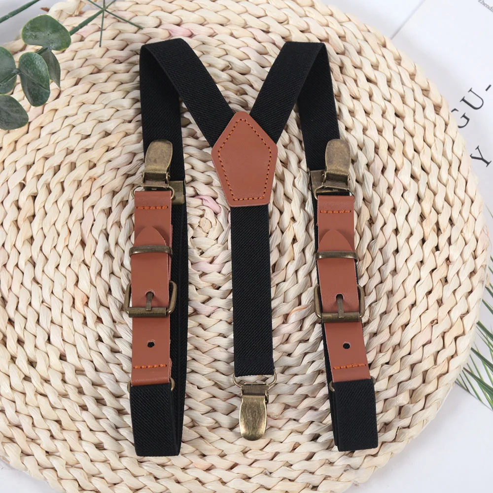 New Casual Kids Elastic Suspenders Children Boys Matching Tuxedo Suit Adjustable Y-Back Braces for Party Daily Accessories Gift