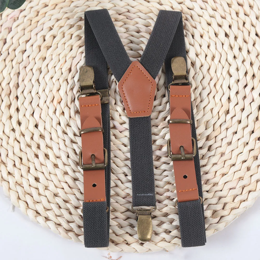 New Casual Kids Elastic Suspenders Children Boys Matching Tuxedo Suit Adjustable Y-Back Braces for Party Daily Accessories Gift