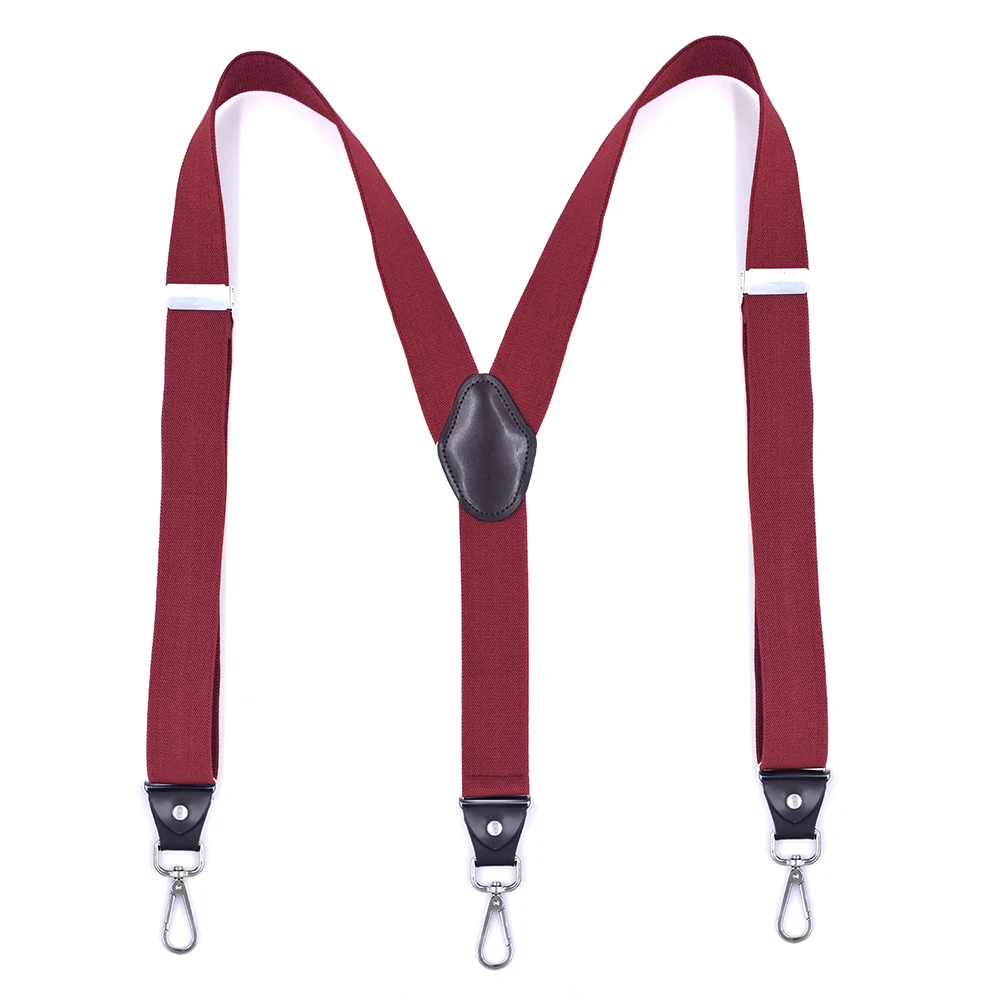 Heavy Duty Suspenders with Swivel Hooks for Men Work Jeans Y Back Big and Tall Adjustable Elastic Trouser Braces Belt Loop Strap