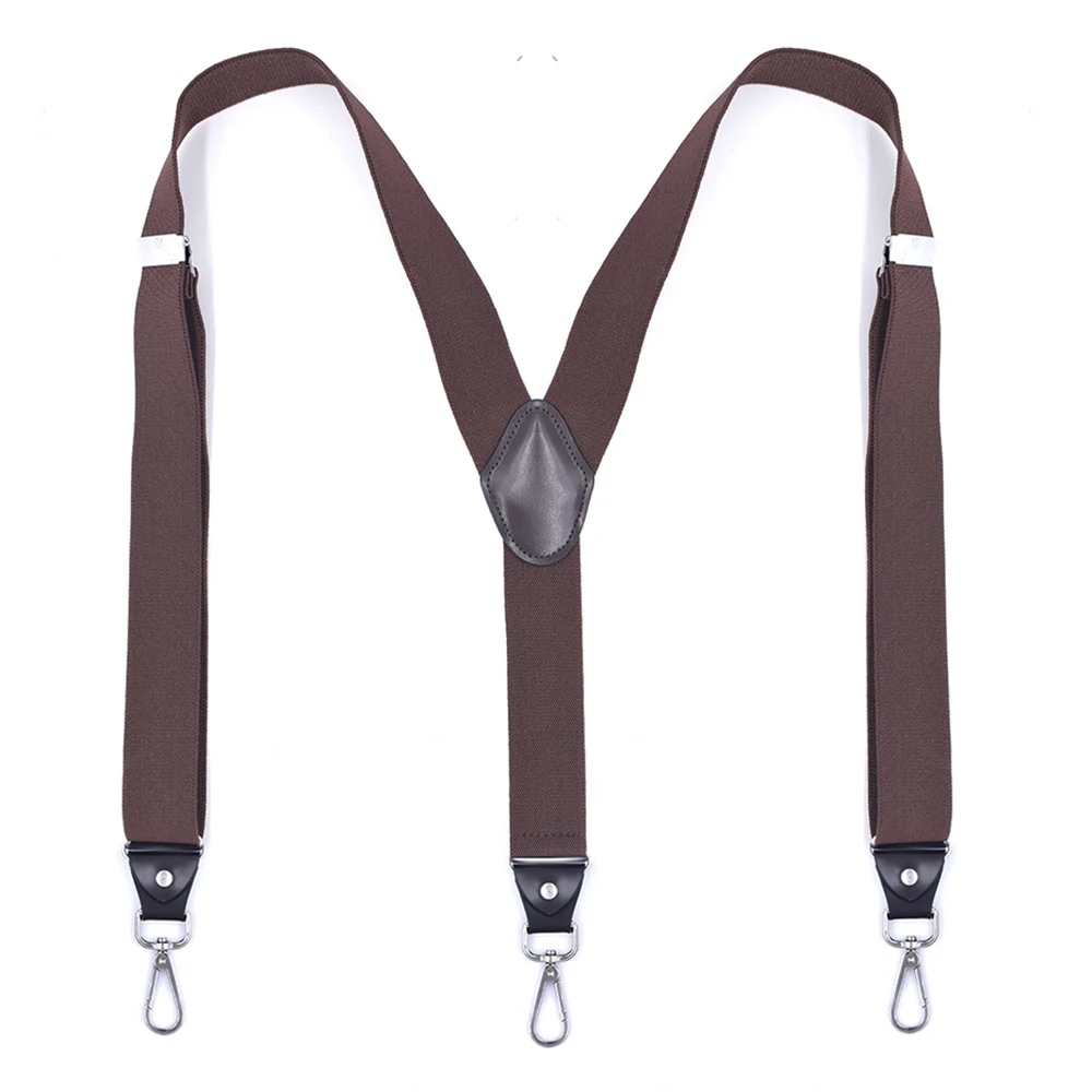 Heavy Duty Suspenders with Swivel Hooks for Men Work Jeans Y Back Big and Tall Adjustable Elastic Trouser Braces Belt Loop Strap