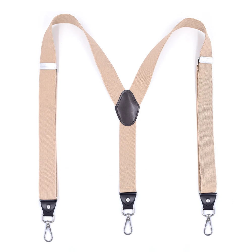 Heavy Duty Suspenders with Swivel Hooks for Men Work Jeans Y Back Big and Tall Adjustable Elastic Trouser Braces Belt Loop Strap