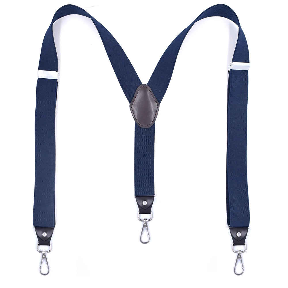 Heavy Duty Suspenders with Swivel Hooks for Men Work Jeans Y Back Big and Tall Adjustable Elastic Trouser Braces Belt Loop Strap