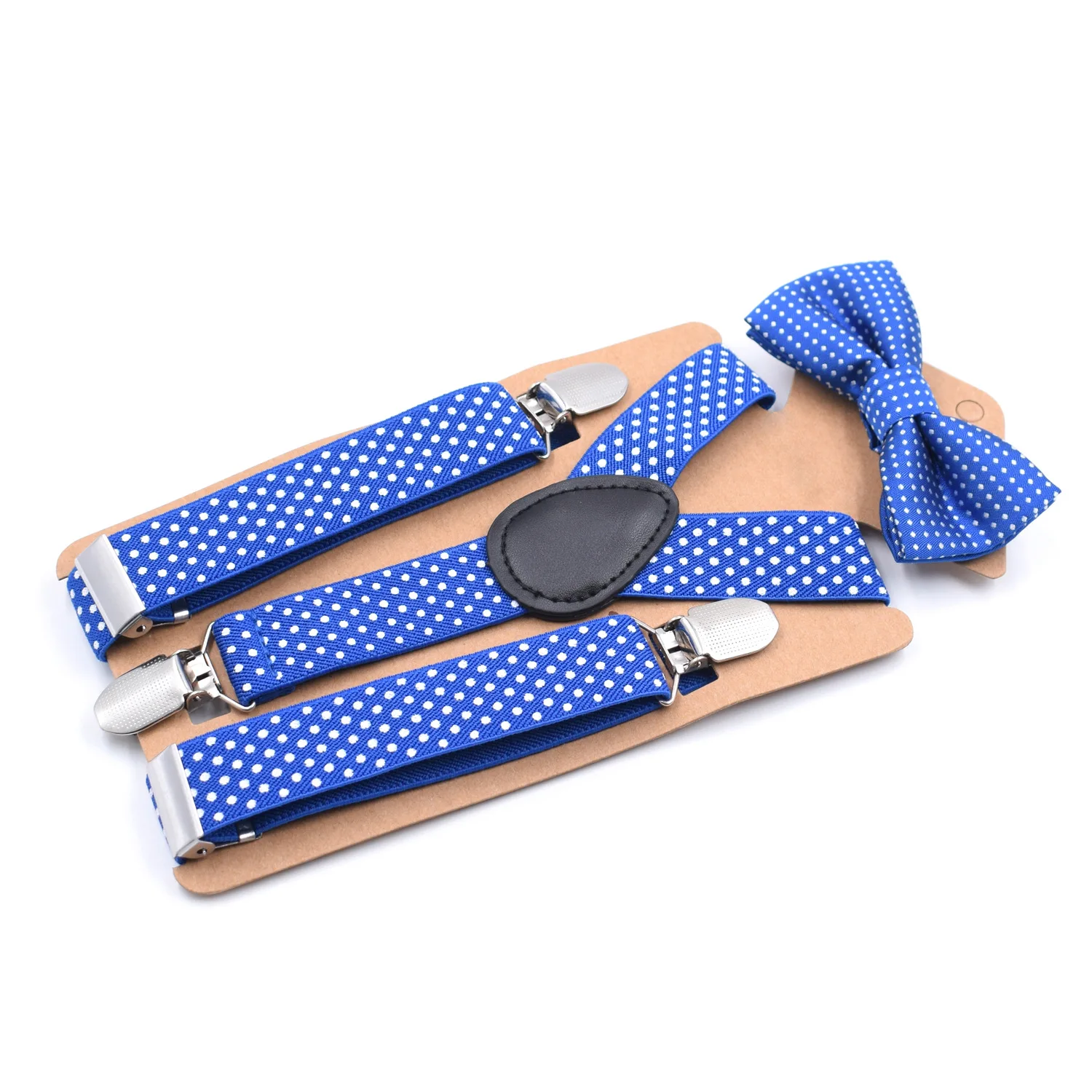 Adjustable Elastic Suspenders Bow Tie Sets for Kids Children Boys Girls Wedding Party Event Y-Back Polka Dot Braces Belt Bowtie